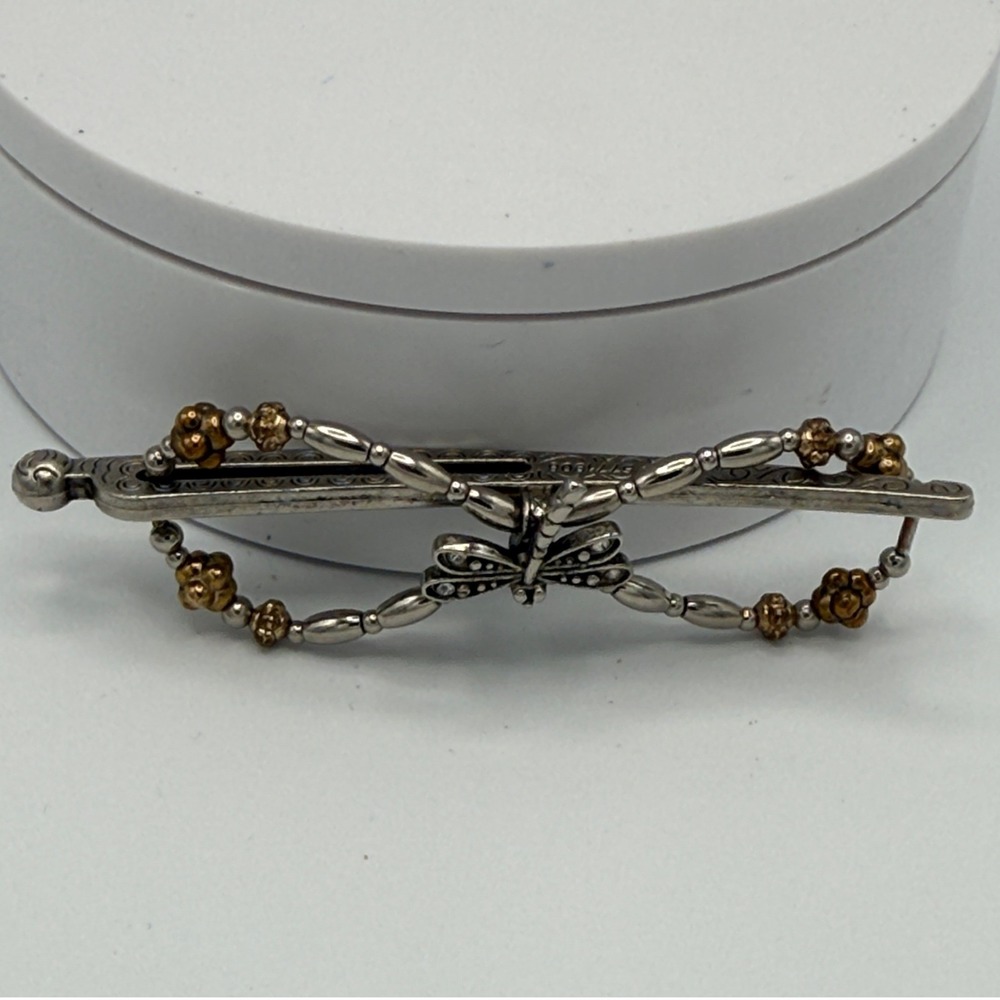 Lilla Rose Flexi 8 Hair Clip Womens Dragonfly Beaded Silver Bronze